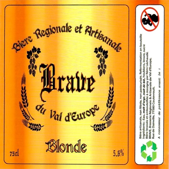 Etiquette BRASSERIE BRAVE 05