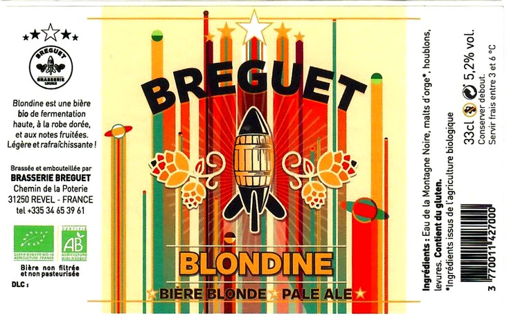 etiquette BRASSERIE BREGUET 16