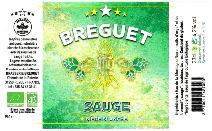 etiquette BRASSERIE BREGUET 18