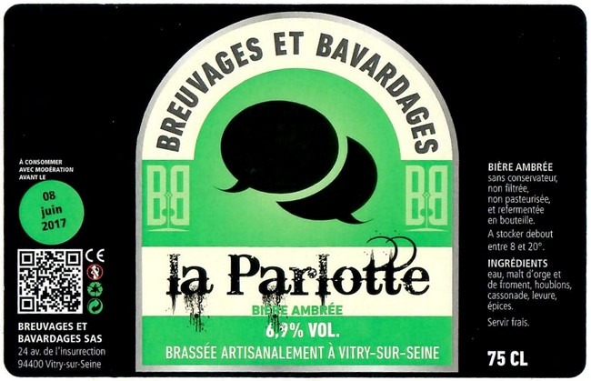 Etiquette BRASSERIE BREUVAGES ET BAVARDAGES 02