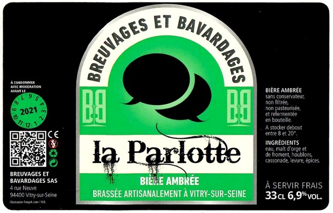 Etiquette BRASSERIE BREUVAGES ET BAVARDAGES 09