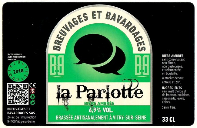 Etiquette BRASSERIE BREUVAGES ET BAVARDAGES 12