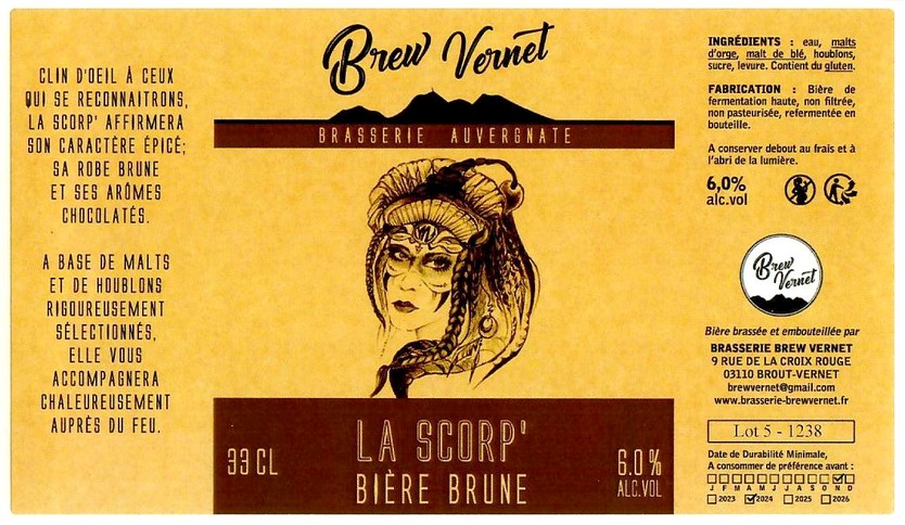 Etiquette BRASSERIE BREW VERNET 04