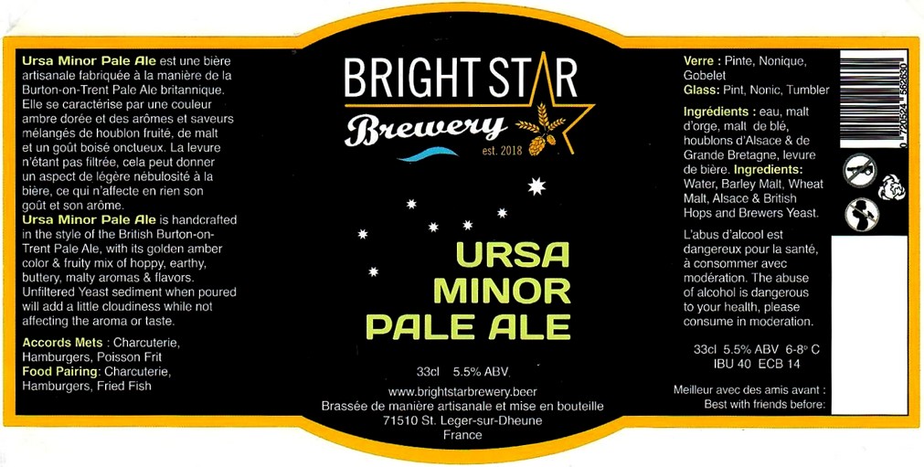 Etiquette BRASSERIE BRIGHT STAR BREWERY 01