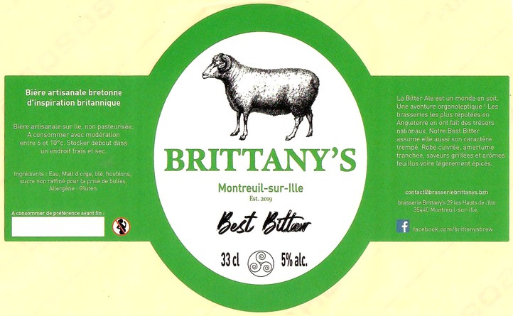 Etiquette BRASSERIE BRITANNY'S 02