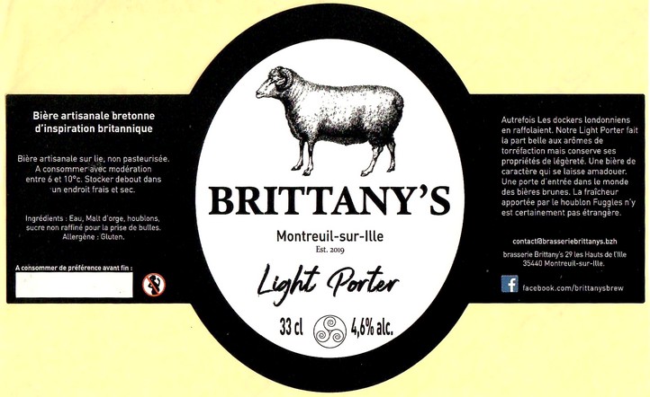 Etiquette BRASSERIE BRITANNY'S 04