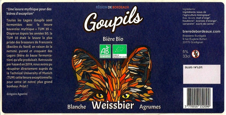 Etiquette BRASSERIE BURDIGALA 09