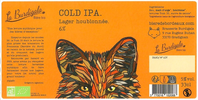 Etiquette BRASSERIE BURDIGALA 15