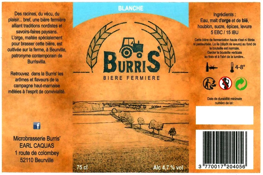 etiquette BRASSERIE BURRIS 01