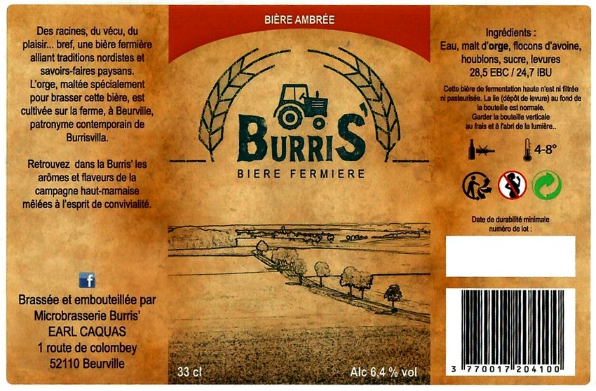 Etiquette BRASSERIE BURRIS 05