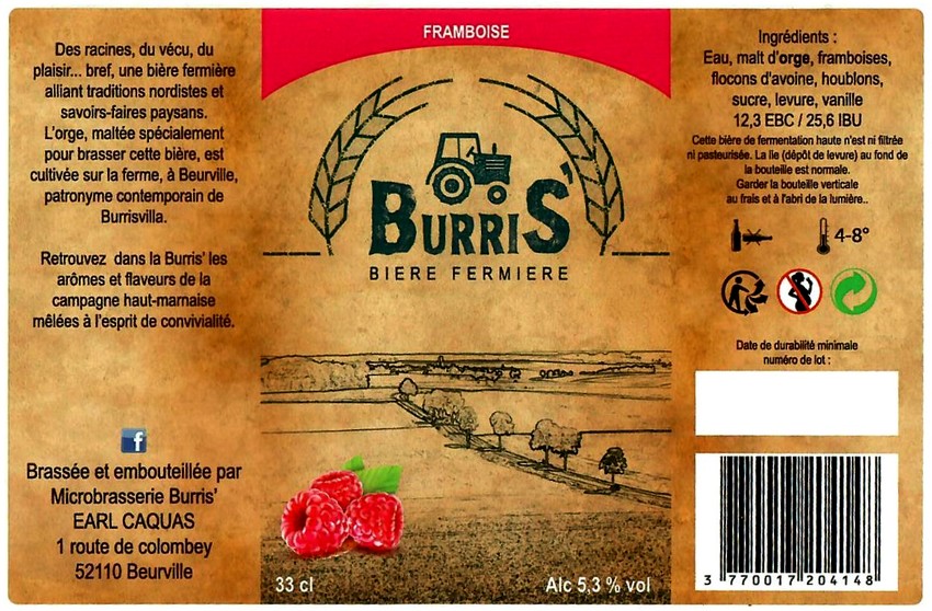 Etiquette BRASSERIE BURRIS 07