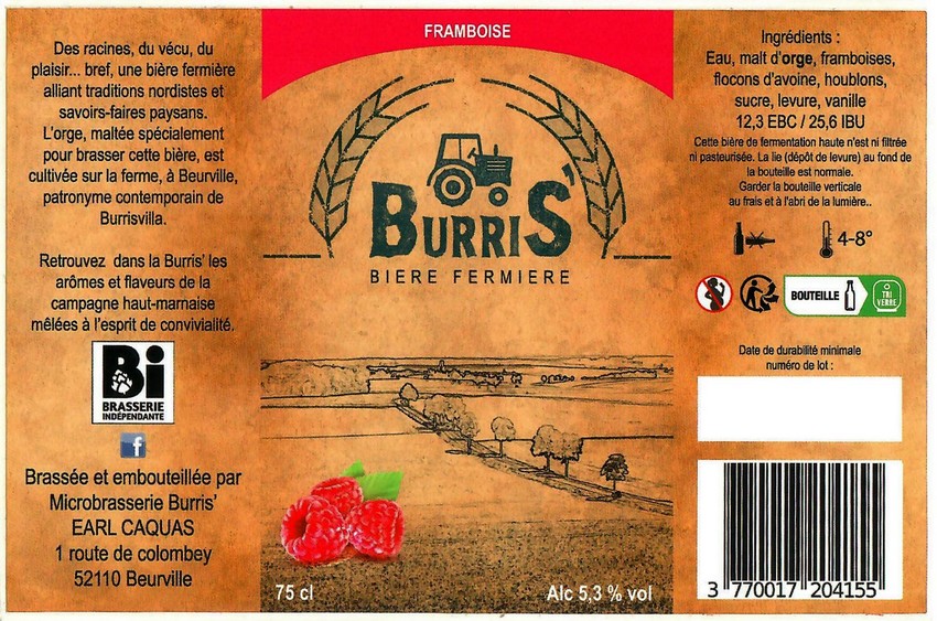 Etiquette BRASSERIE BURRIS 11