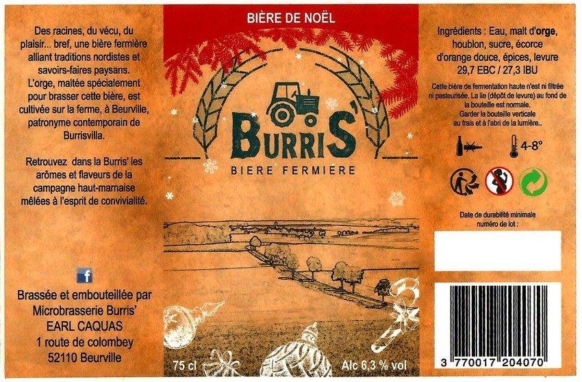 Etiquette BRASSERIE BURRIS 15