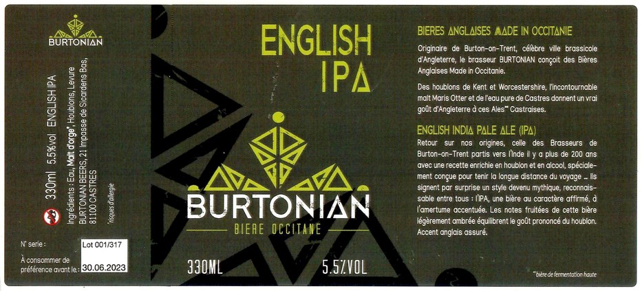 Etiquette BRASSERIE BURTONIAN BEERS 02