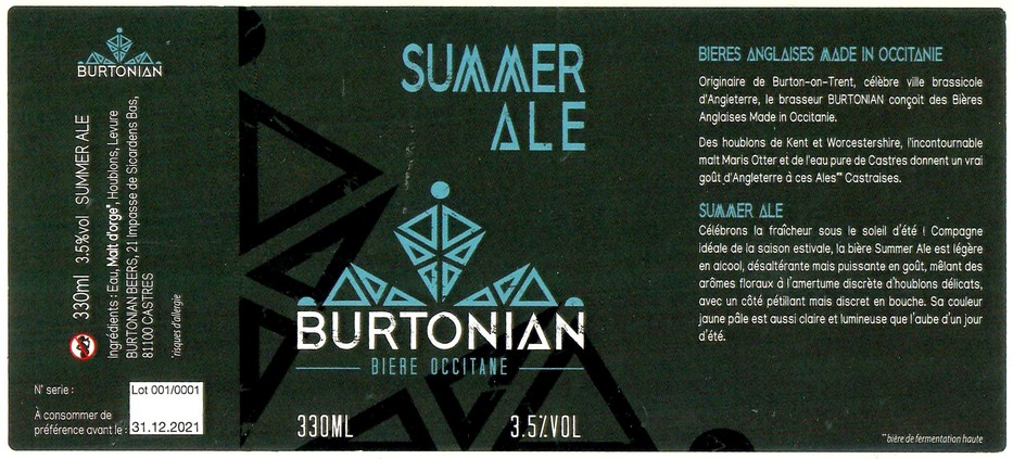 Etiquette BRASSERIE BURTONIAN BEERS 04