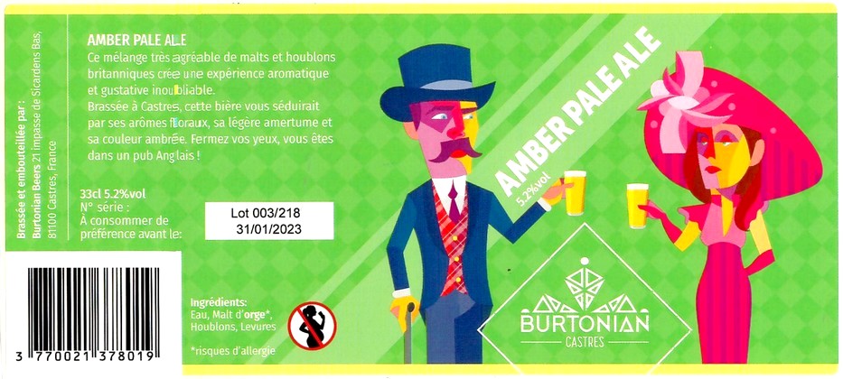 Etiquette BRASSERIE BURTONIAN BEERS 06
