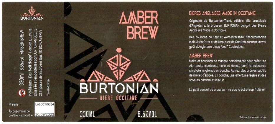 Etiquette BRASSERIE BURTONIAN BEERS 09