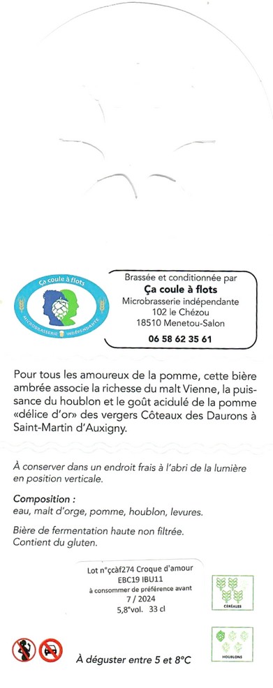 Etiquette BRASSERIE CA COULE A FLOTS 07B
