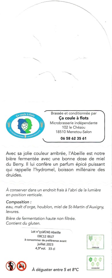 Etiquette BRASSERIE CA COULE A FLOTS 09B