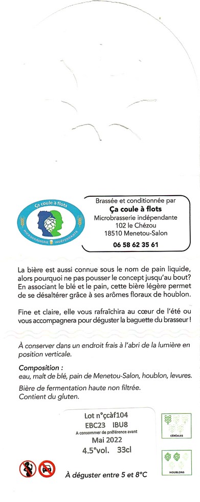 Etiquette BRASSERIE CA COULE A FLOTS 12B