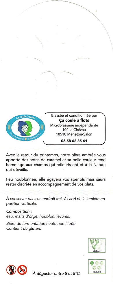 Etiquette BRASSERIE CA COULE A FLOTS 13B