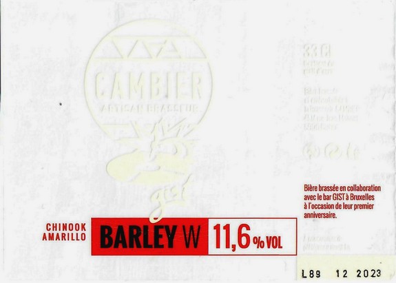 Etiquette BRASSERIE CAMBIER 22