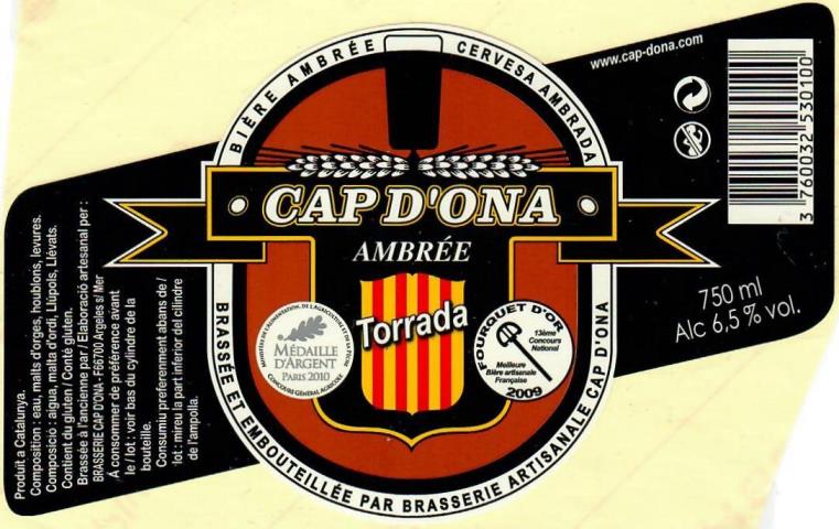 etiquette BRASSERIE CAP D'ONA 08