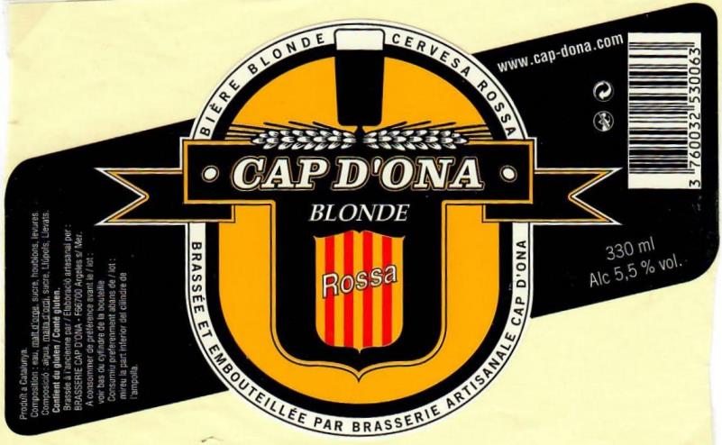 etiquette BRASSERIE CAP D'ONA 09