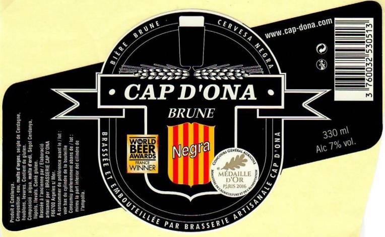 etiquette BRASSERIE CAP D'ONA 12