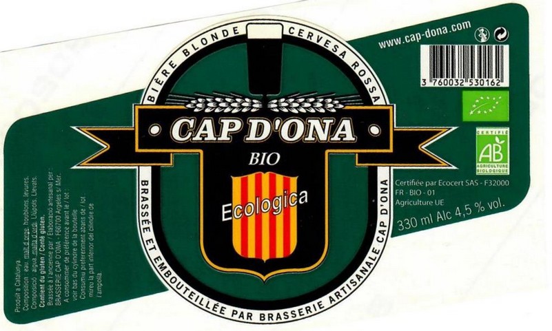 etiquette BRASSERIE CAP D'ONA 18