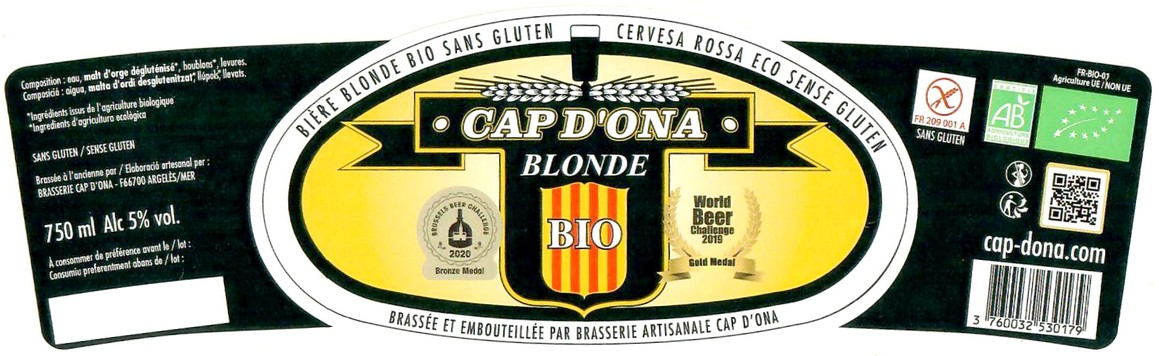 Etiquette BRASSERIE CAP D'ONA 26