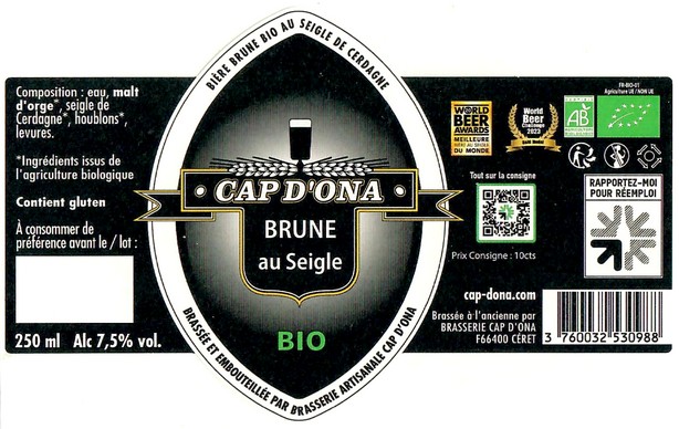 Etiquette BRASSERIE CAP D'ONA 29