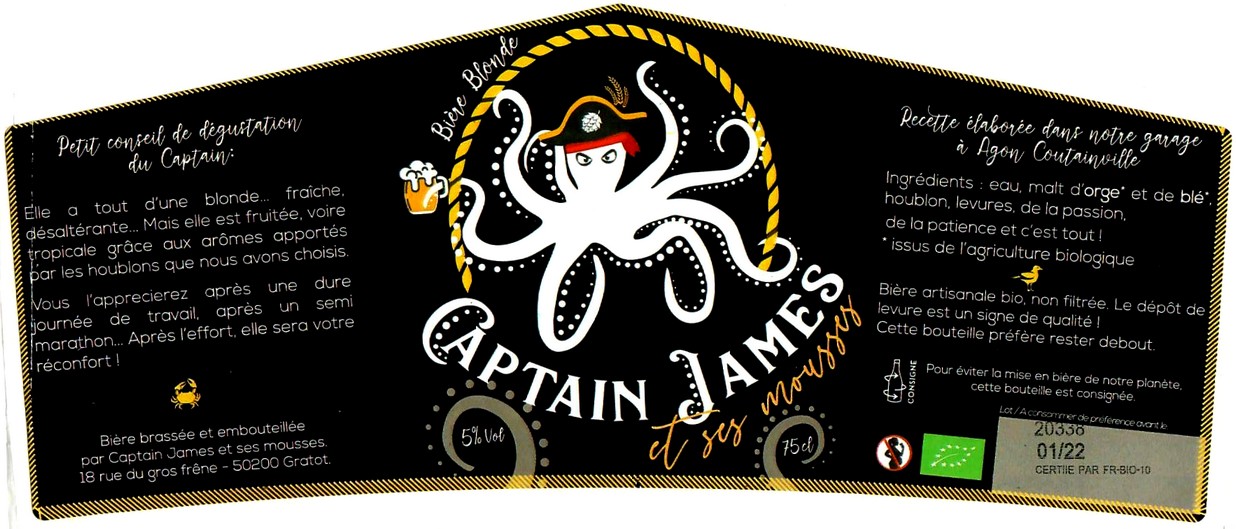 etiquette BRASSERIE CAPTAIN JAMES ET SES MOUSSES 01