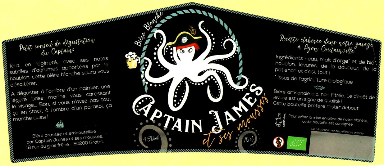 etiquette BRASSERIE CAPTAIN JAMES ET SES MOUSSES 06