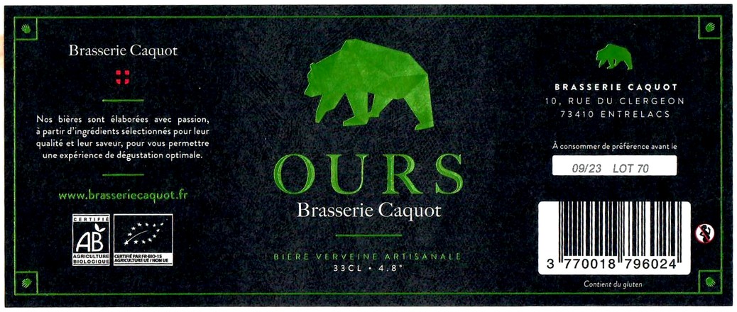 Etiquette BRASSERIE CAQUOT 05