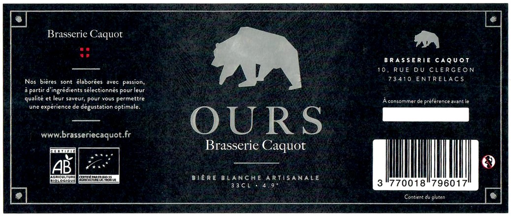 Etiquette BRASSERIE CAQUOT 06