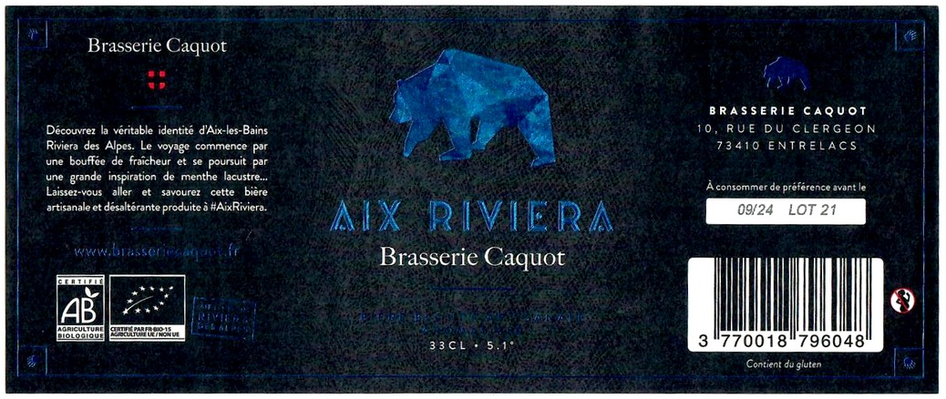 Etiquette BRASSERIE CAQUOT 07