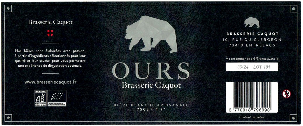 Etiquette BRASSERIE CAQUOT 11