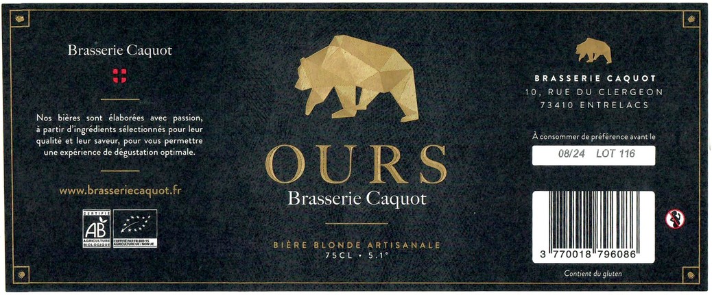 Etiquette BRASSERIE CAQUOT 13