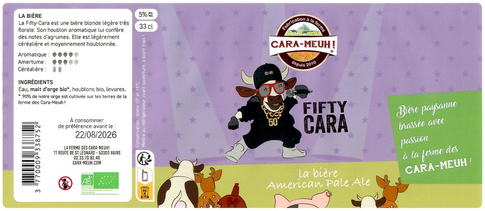 Etiquette BRASSERIE CARA MEUH 01
