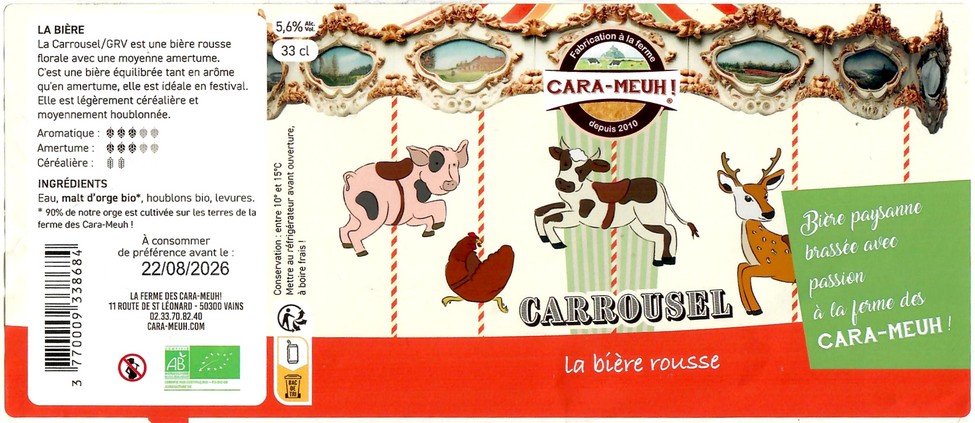 Etiquette BRASSERIE CARA MEUH 04