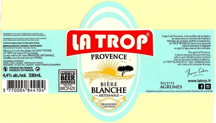 Etiquette BRASSERIE CARTERON 05