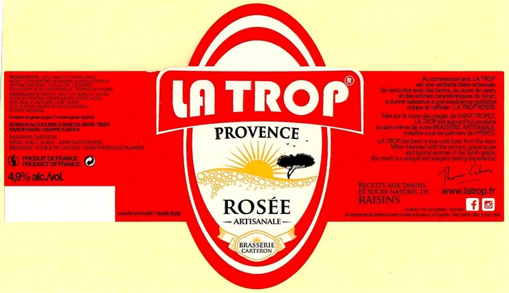 Etiquette BRASSERIE CARTERON 09