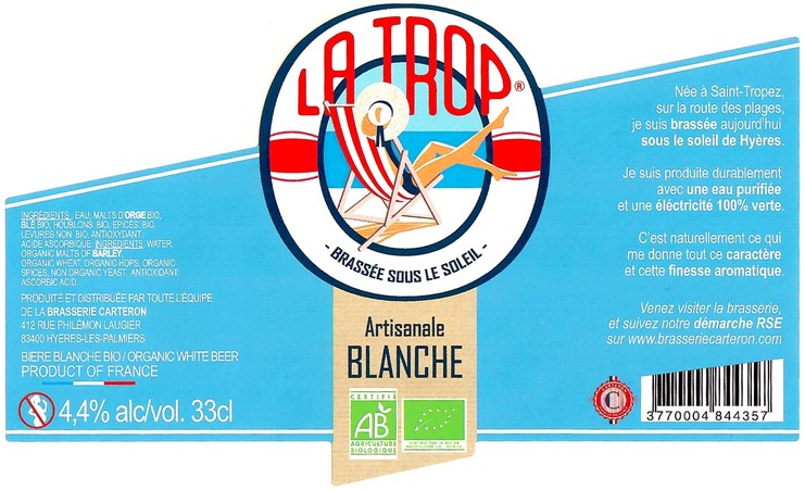 Etiquette BRASSERIE CARTERON 13