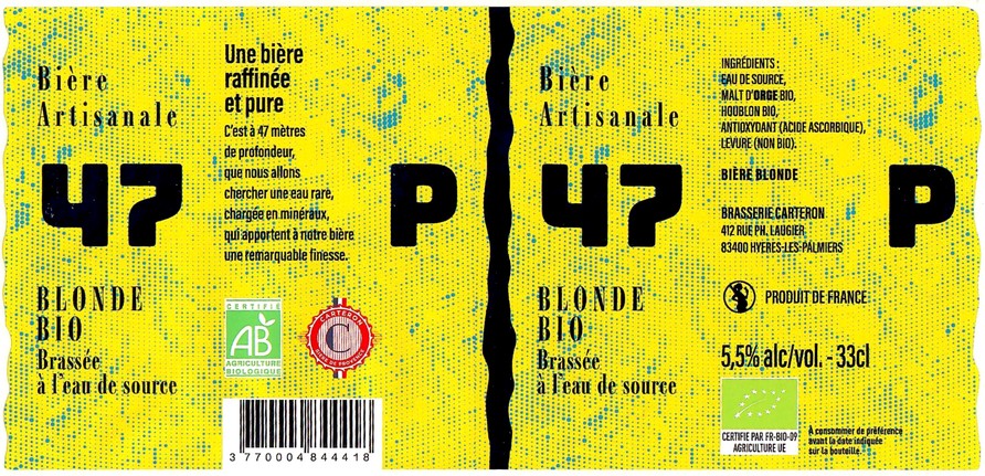 Etiquette BRASSERIE CARTERON 20