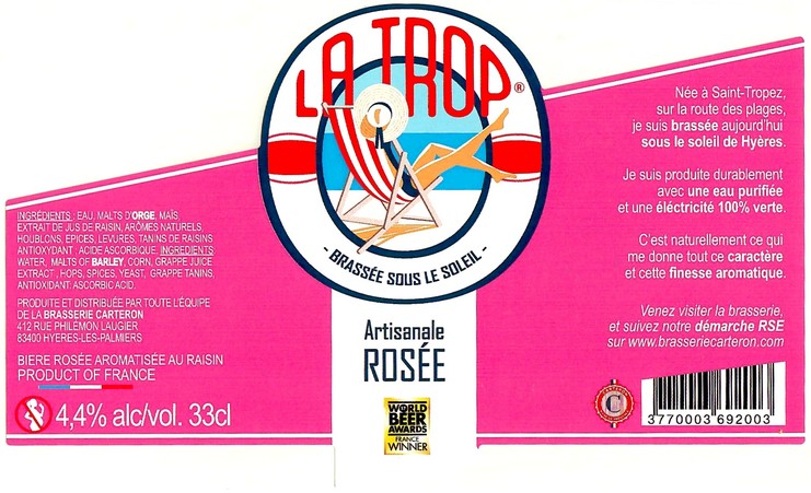 Etiquette BRASSERIE CARTERON 22