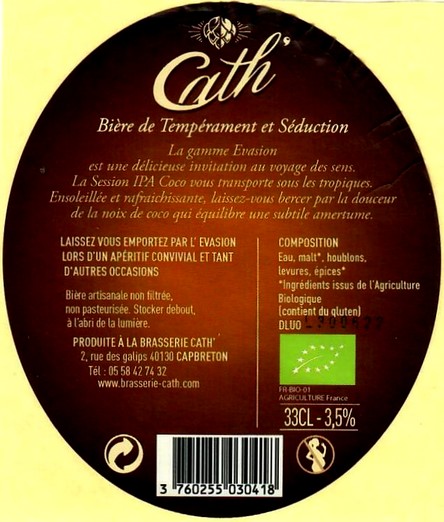 Etiquette BRASSERIE CATH 26B