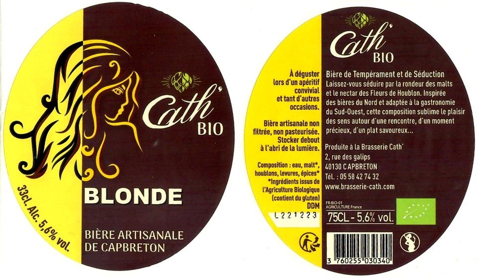 Etiquette BRASSERIE CATH 28