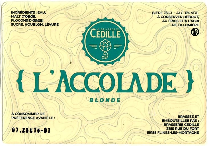 Etiquette BRASSERIE CEDILLE 10