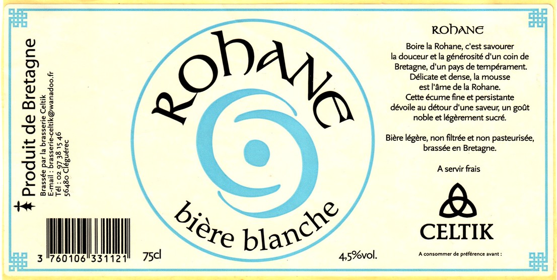 etiquette BRASSERIE CELTIK 14